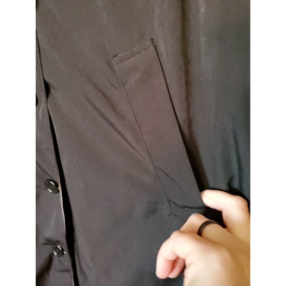 APPLESEED'S Women's Black Lined Hooded All Weather Raincoat Size Petite Small - Picture 4 of 8